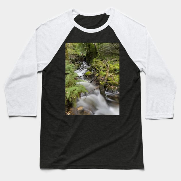 Lake District Waterfall Baseball T-Shirt by Graz-Photos